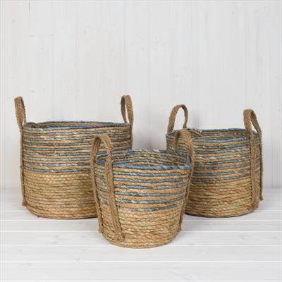 Set of Three Seagrass Baskets detail page