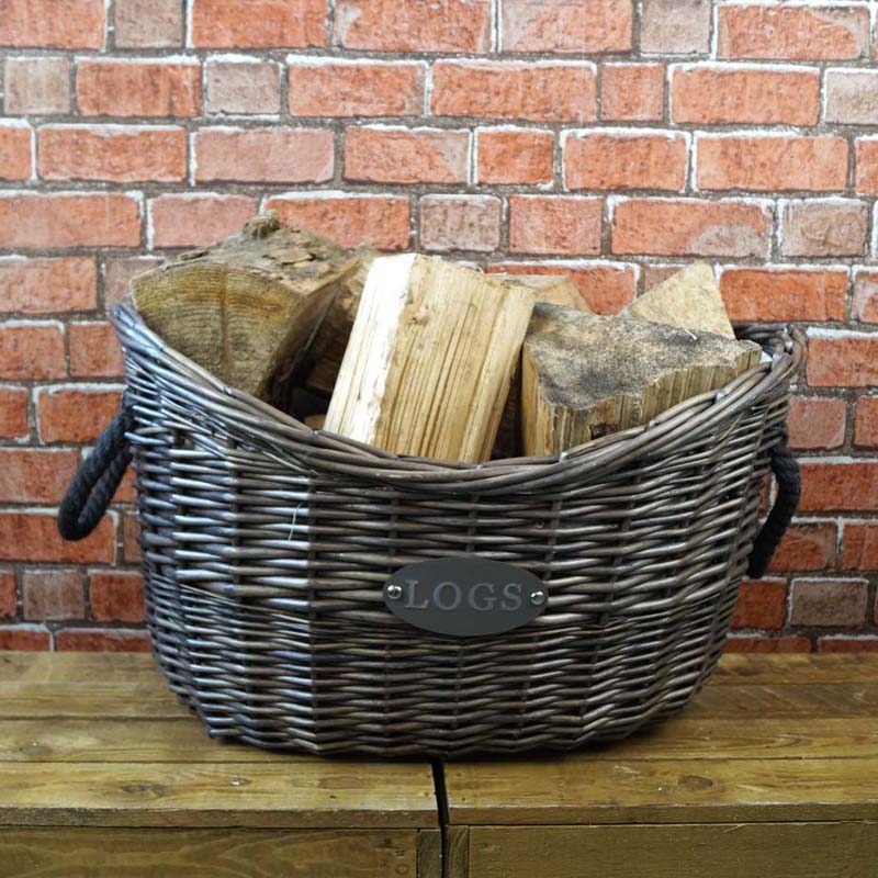 Oval Tapered Log Basket with Ears (60cm x 40.5cm) detail page