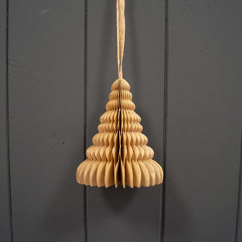 Set of Six Handmade Gold Tree Baubles (10cm) detail page