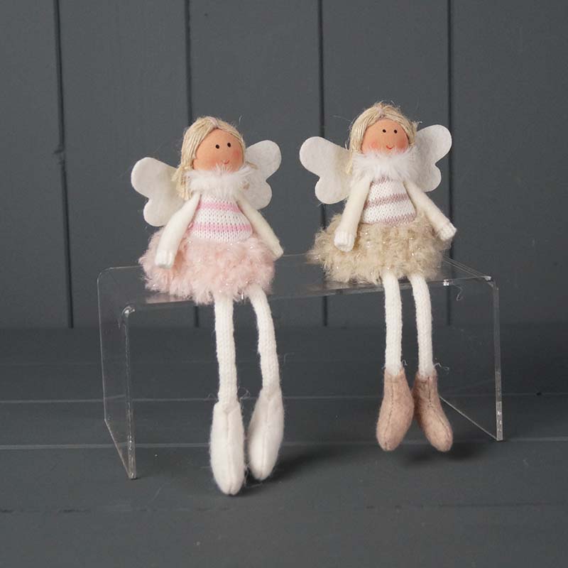 Set of two Angel Ornaments with dangly legs