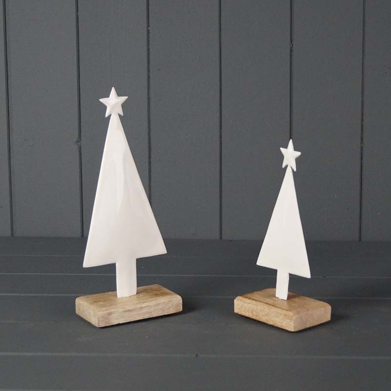 White Enamelled Tree Ornaments