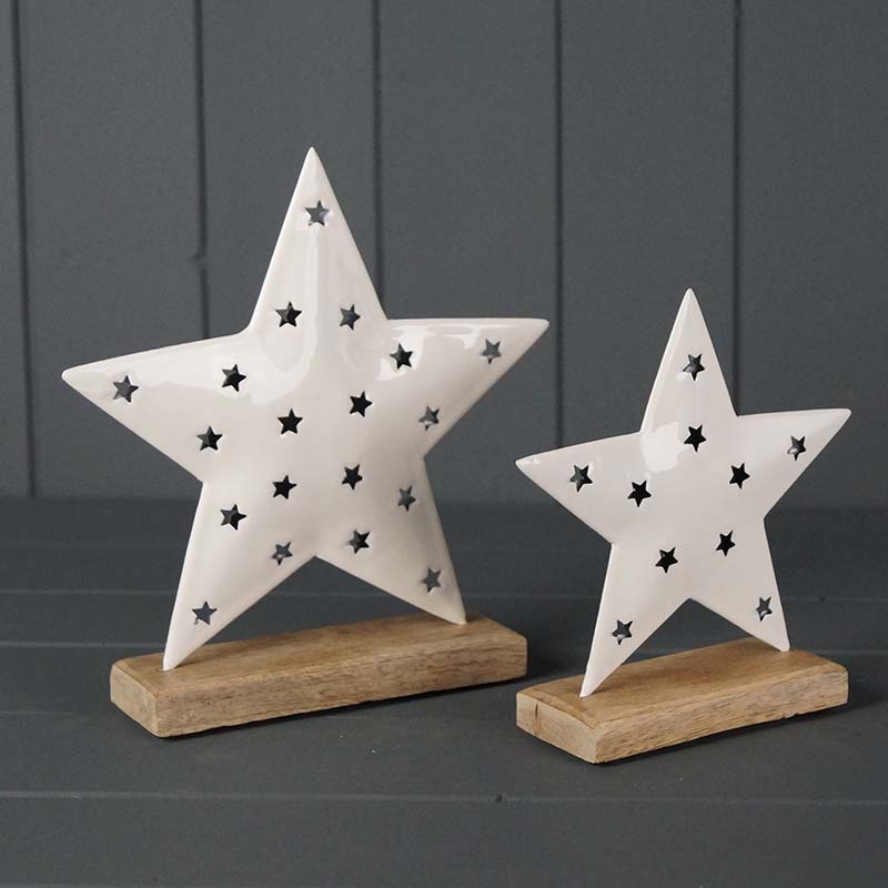 White Enamelled Star Ornaments