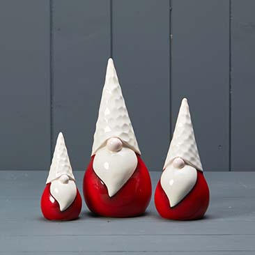 Ceramic Santas with Waffle Hats