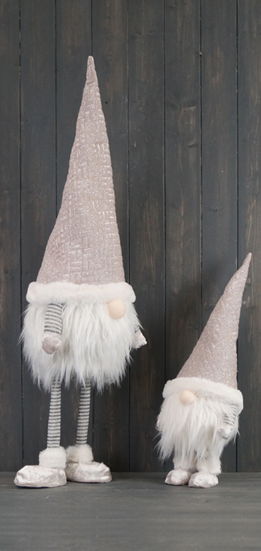 Set of 2 pastel coloured gonks with sparkly hats.