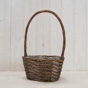 Oval Willow Core Basket with Overhandle 24 cm detail page