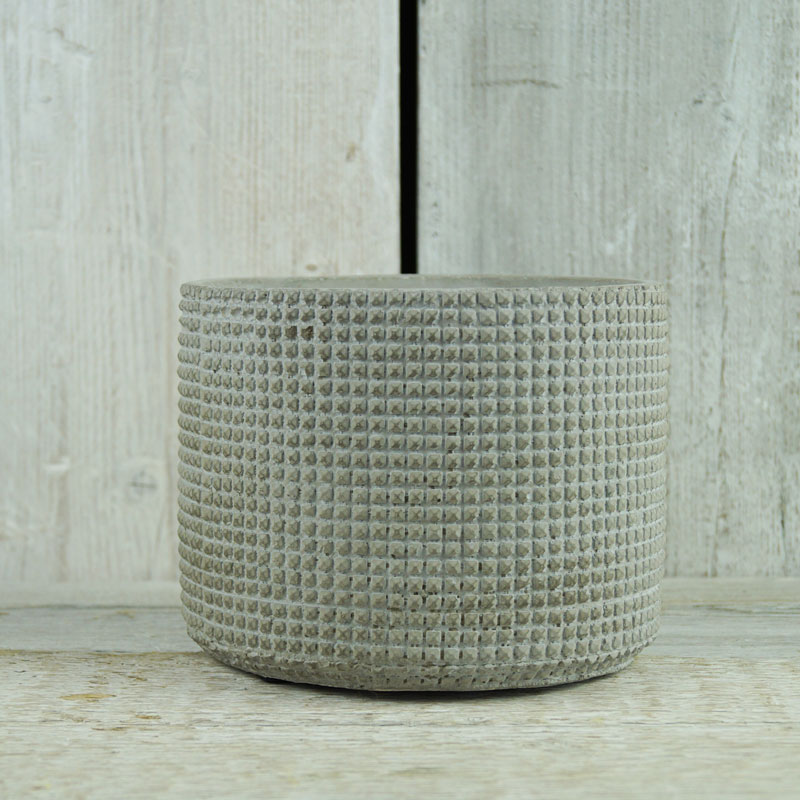 Whitewashed Pot with Grid Design detail page