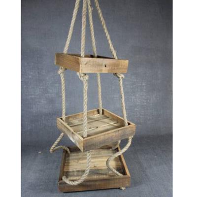 Set of Three Wooden Hanging Trays detail page