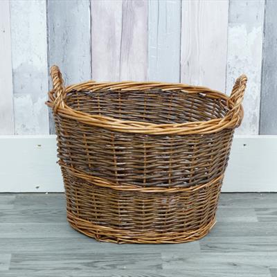 Oval Log Basket with Ears detail page