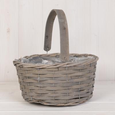 Greywashed Woodchip Trug Ideal for Planting detail page