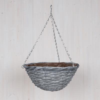 Greywashed Willow Core Hanging Basket detail page
