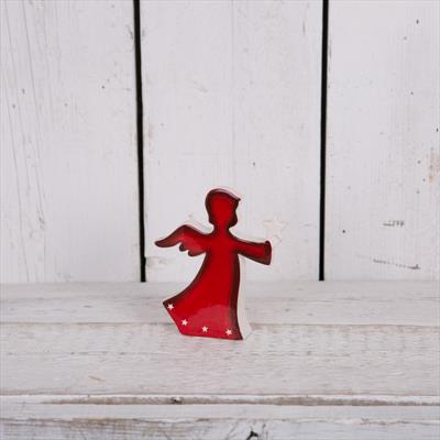 Small Red Dolomite Angel with White Star and Star detail on the bottom  detail page