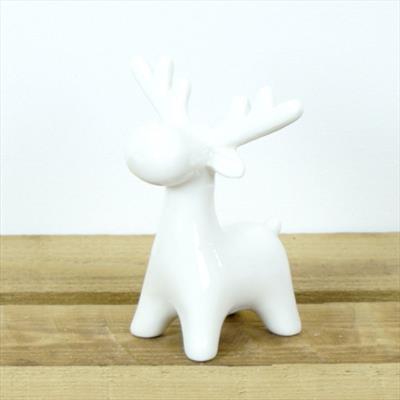 Small White Ceramic Reindeer detail page