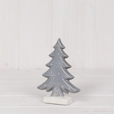 Small Ceramic Tree with Snowflake Design detail page