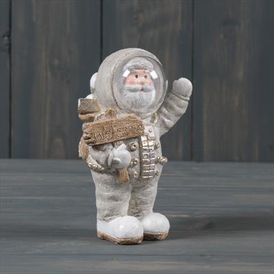 Ceramic Waving Astronaut Santa detail page