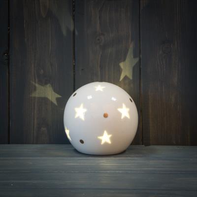 Ceramic Star Globe LED 9 cm Tall detail page