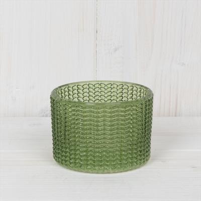 Green Maxi Glass Tealight Holder detail page