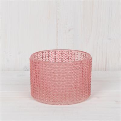 Pink Maxi Glass Tealight Holder detail page