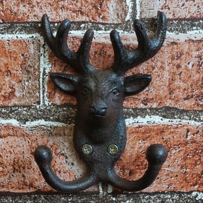 Cast Iron Stag Head Coat Hook detail page