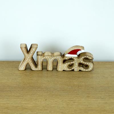 Wooden XMAS word display detail page