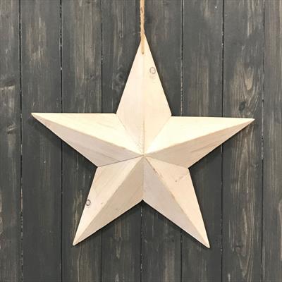 Whitewashed Wooden Star