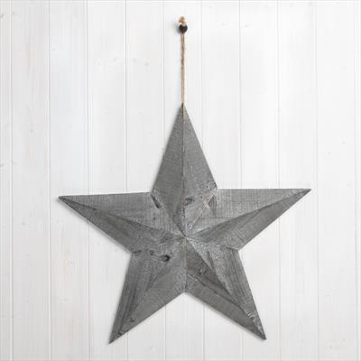 Extra Large Greywashed Wooden Star detail page