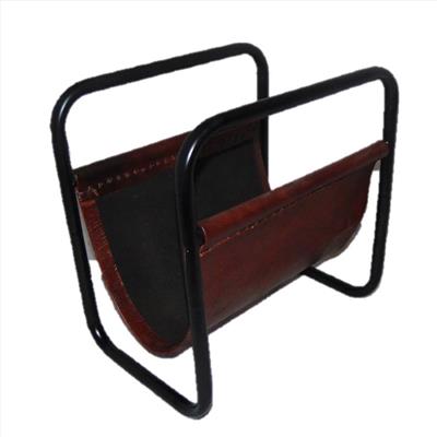Leather Magazine Rack with Metal Frame detail page