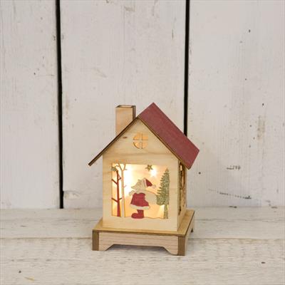 LED House with red roof and Santa Design  detail page