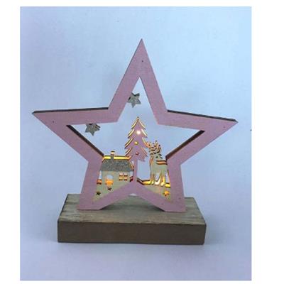 Light Up Star with Christmas Scene detail page
