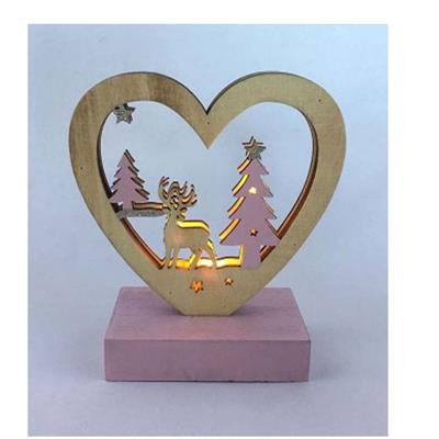 Light Up Heart with Christmas Scene detail page