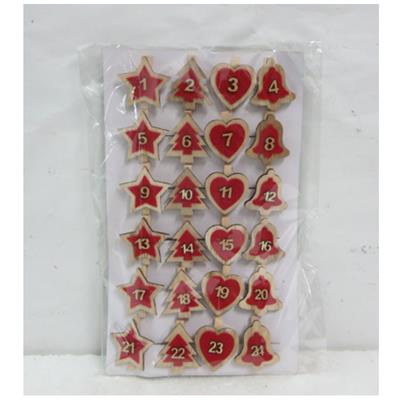 Set of 24 Numbered Red Clips detail page