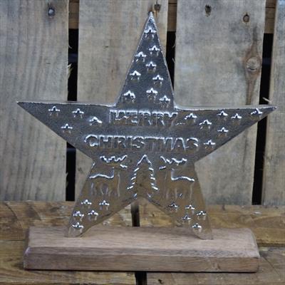 Large Embossed Aluminium Star on Base detail page