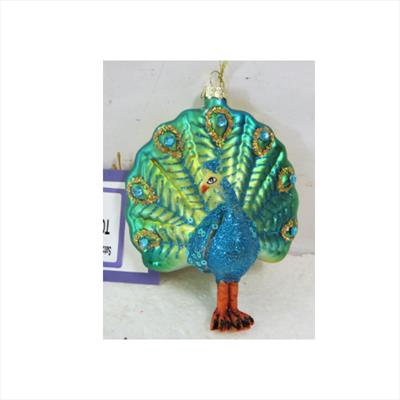 Glass Peacock Hanging Ornament detail page
