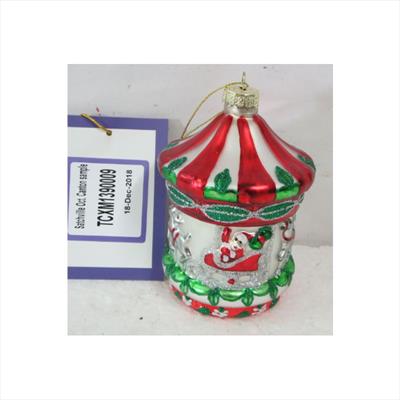 Multi Colour Carousel Hanging Glass Ornament detail page