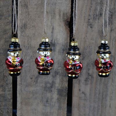 Box of Four Hanging Glass Bear Ornaments detail page
