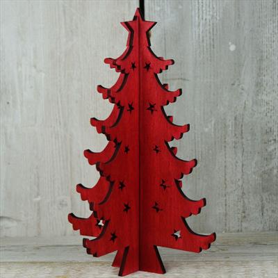 Scandinavian Christmas Tree made from Painted Red Wood detail page