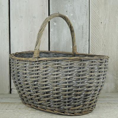 Traditional Shape Wicker Shopping Basket detail page