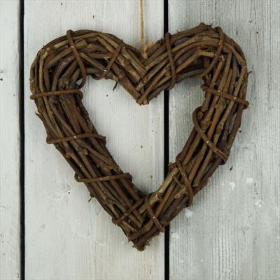 Rustic and Natural Rattan Heart Wreath detail page