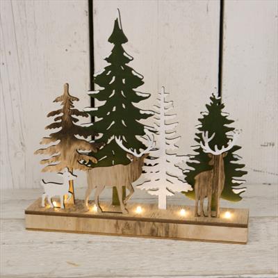 LED Woodland Scene with Reindeers and Trees  detail page