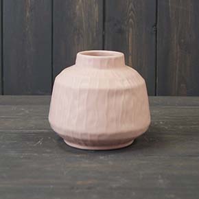 Small Glazed Pastel Pink Vase (9.5cm)