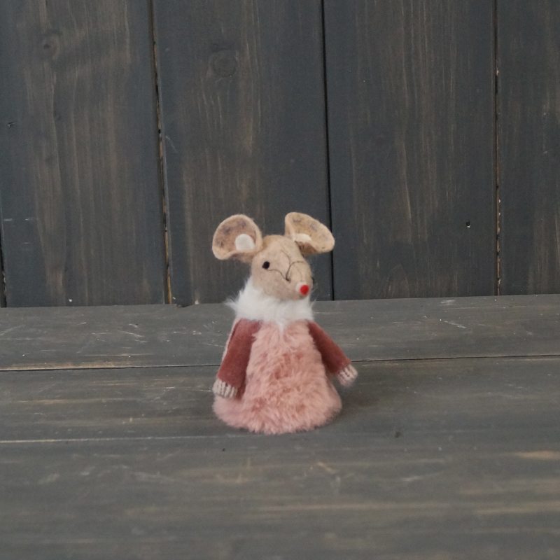 Pink Fabric Mouse (8cm)