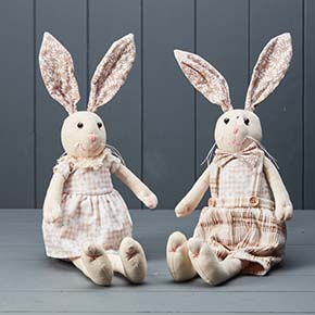 Mixed Fabric Rabbits (44cm) detail page