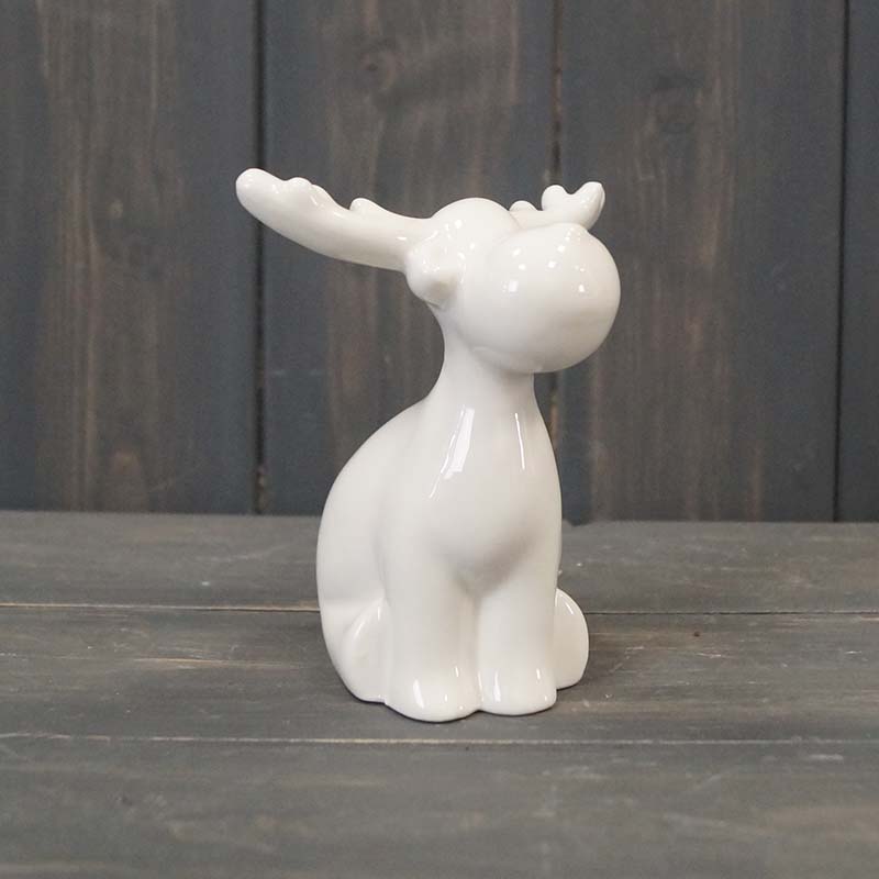 White Ceramic Moose