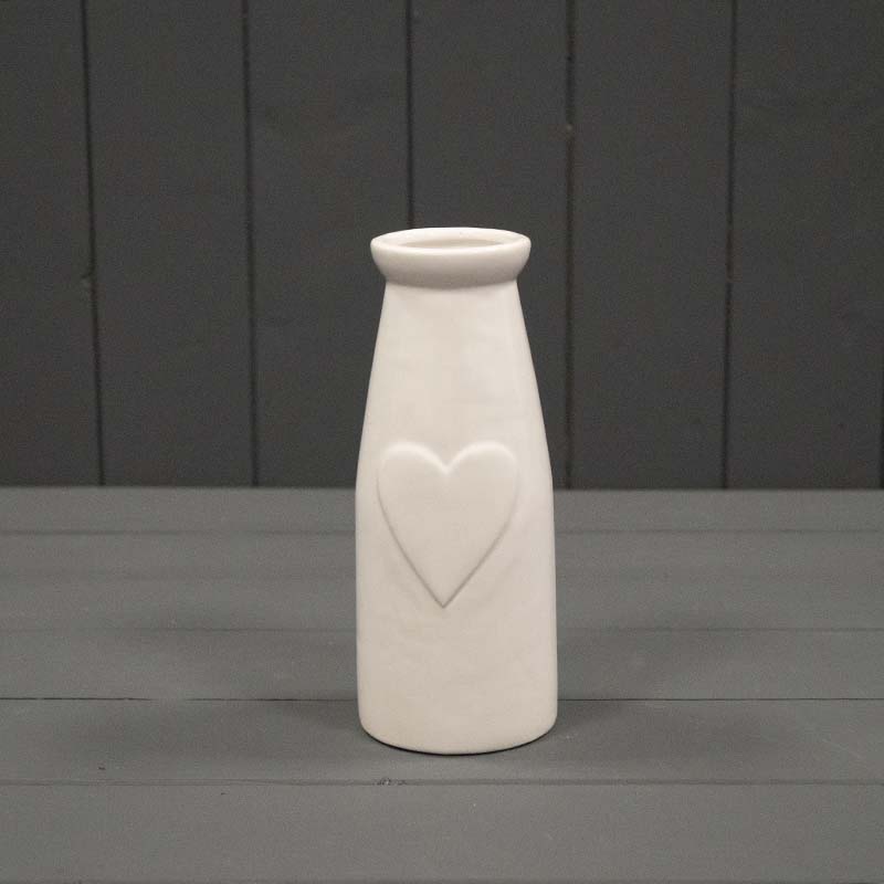 Ceramic Vase with Embossed Heart