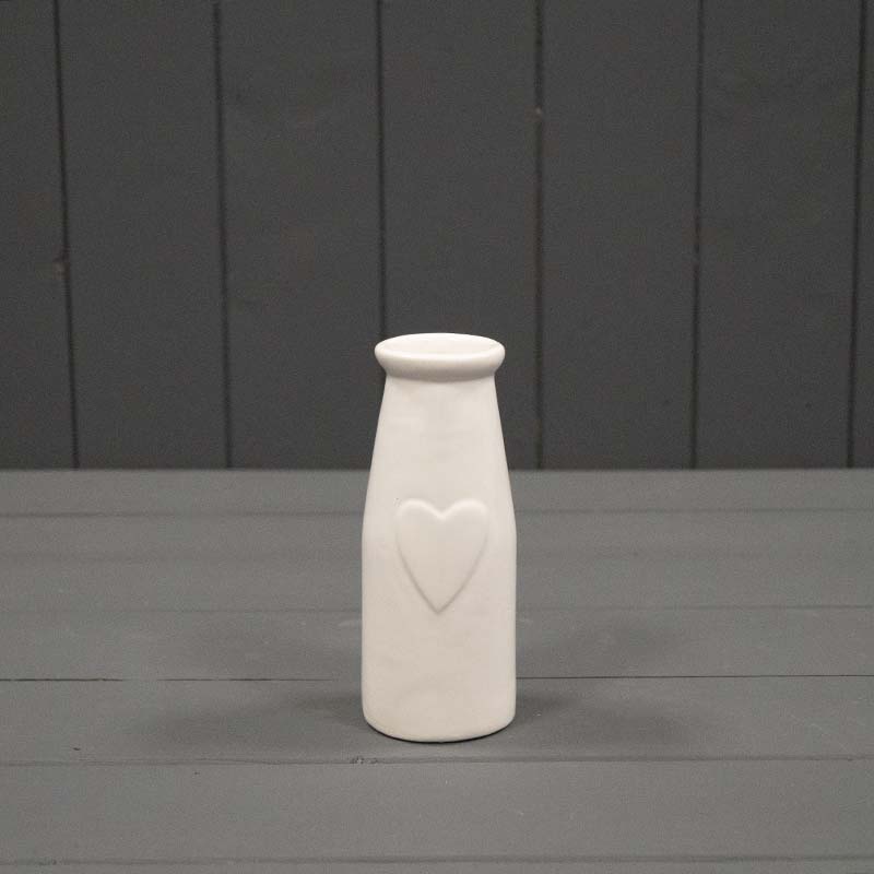 White Ceramic Heart Vase
