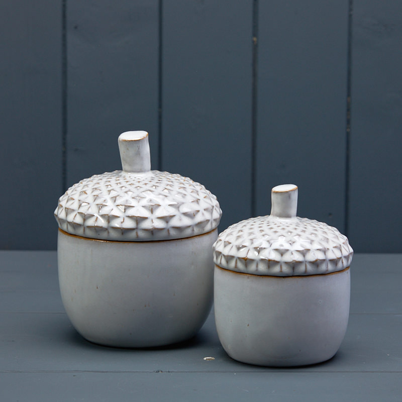 Ceramic Acorn Pot with Reactive Glaze