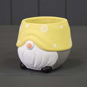 Yellow Cement Gonk Planter (11cm) detail page