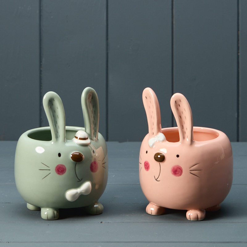 Mixed Colour Rabbit Pot (14cm) detail page
