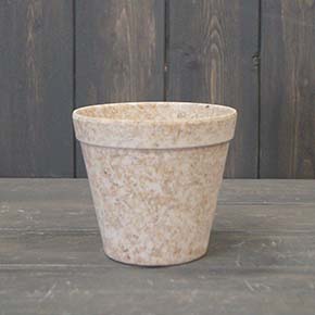 Earthy Oatmeal Chaff Flower Pot (11cm)