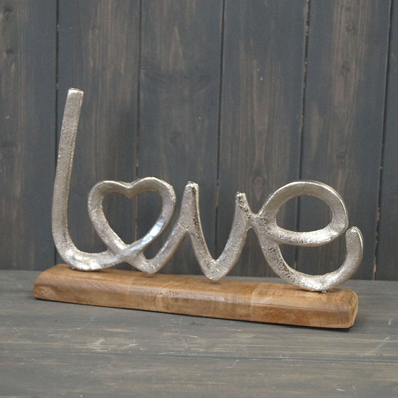 This gorgeous metal LOVE display stand would look anywhere in your home!