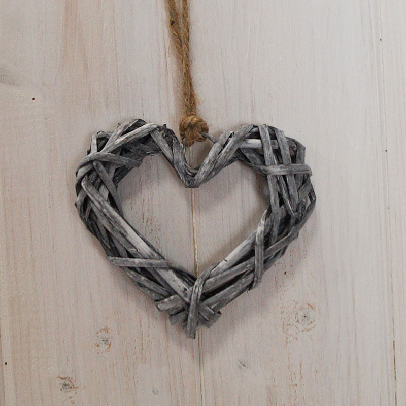 Grey Willow Heart 10 cm